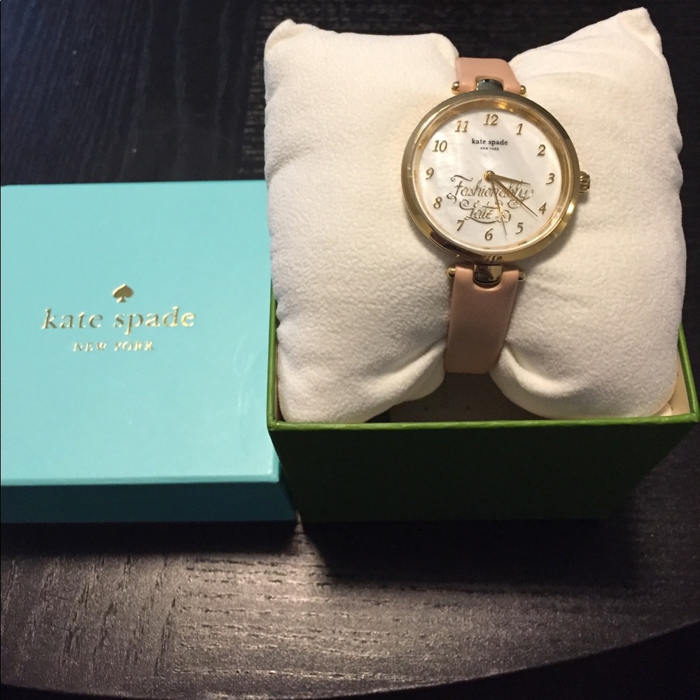 NWT Kate Spade "fashionably late" leather watch