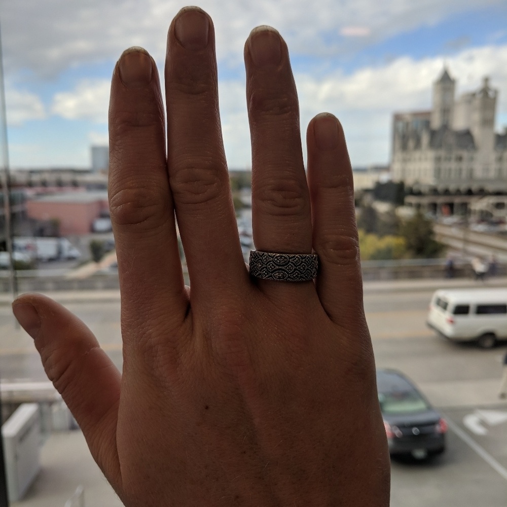 Art deco wide band ring