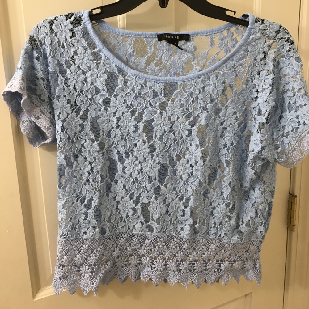 Darling, light blue lace top