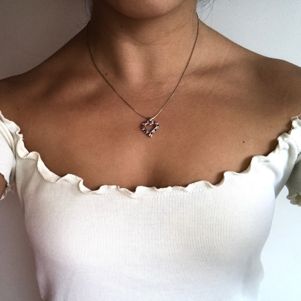 Vintage Diamond/Ruby 14K Gold Necklace