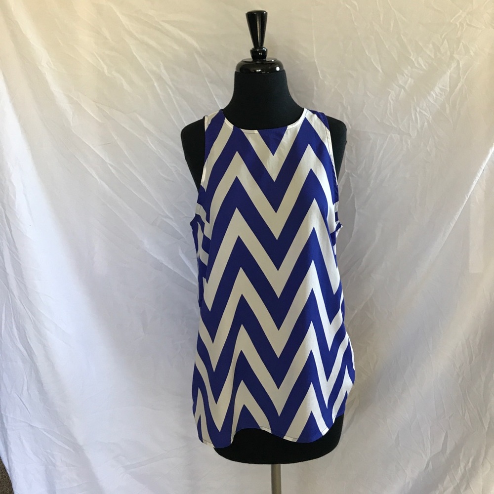 Blue and white chevron tunic