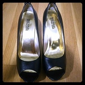Michael Kors Open Toe Pumps black Sz 8.5