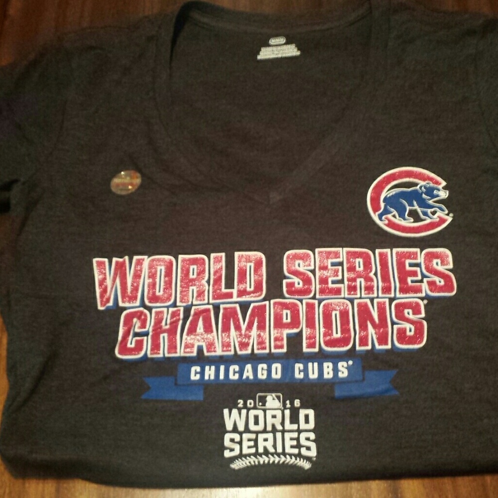 Charcoal grey Chicago Cubs Ladies T-Shirt