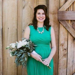 Long mesh Dress Illusion Neckline - Davids Bridal