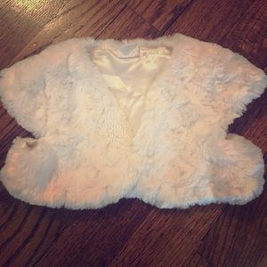 Faux Fur Buttoned Shawl