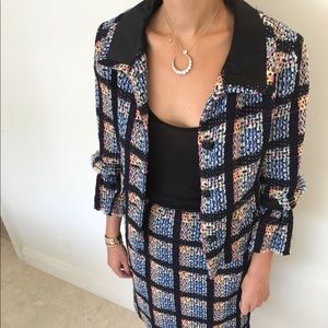 Chanel Black, Blue, & Multicolor Wool Suit