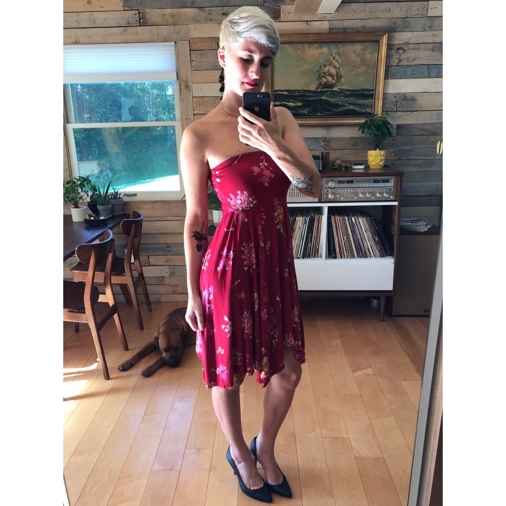 Express Strapless Floral Dress