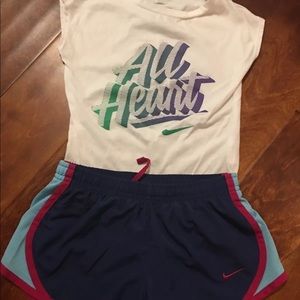 Nike Tempo Girls shorts and shirt bundle