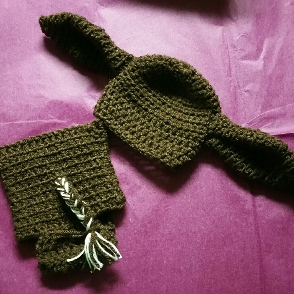 Crochet cow beanie and diaper cover