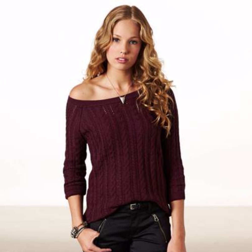 American Eagle - Warmest Wish Burgundy Sweater