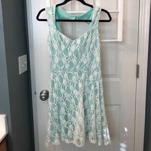 Turquoise lace dress