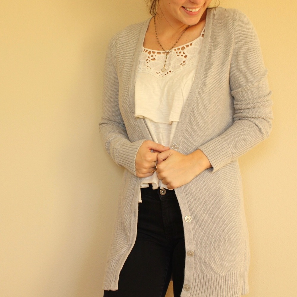 Grey Gap Cardi