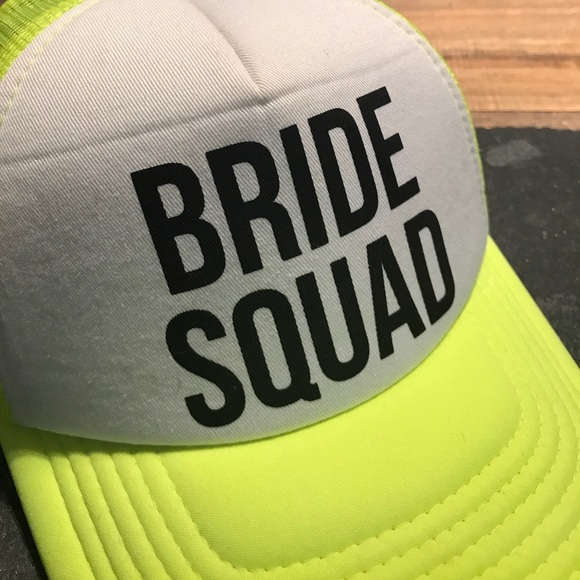 Bride Squad neon yellow trucker hat - Picture 3 of 3