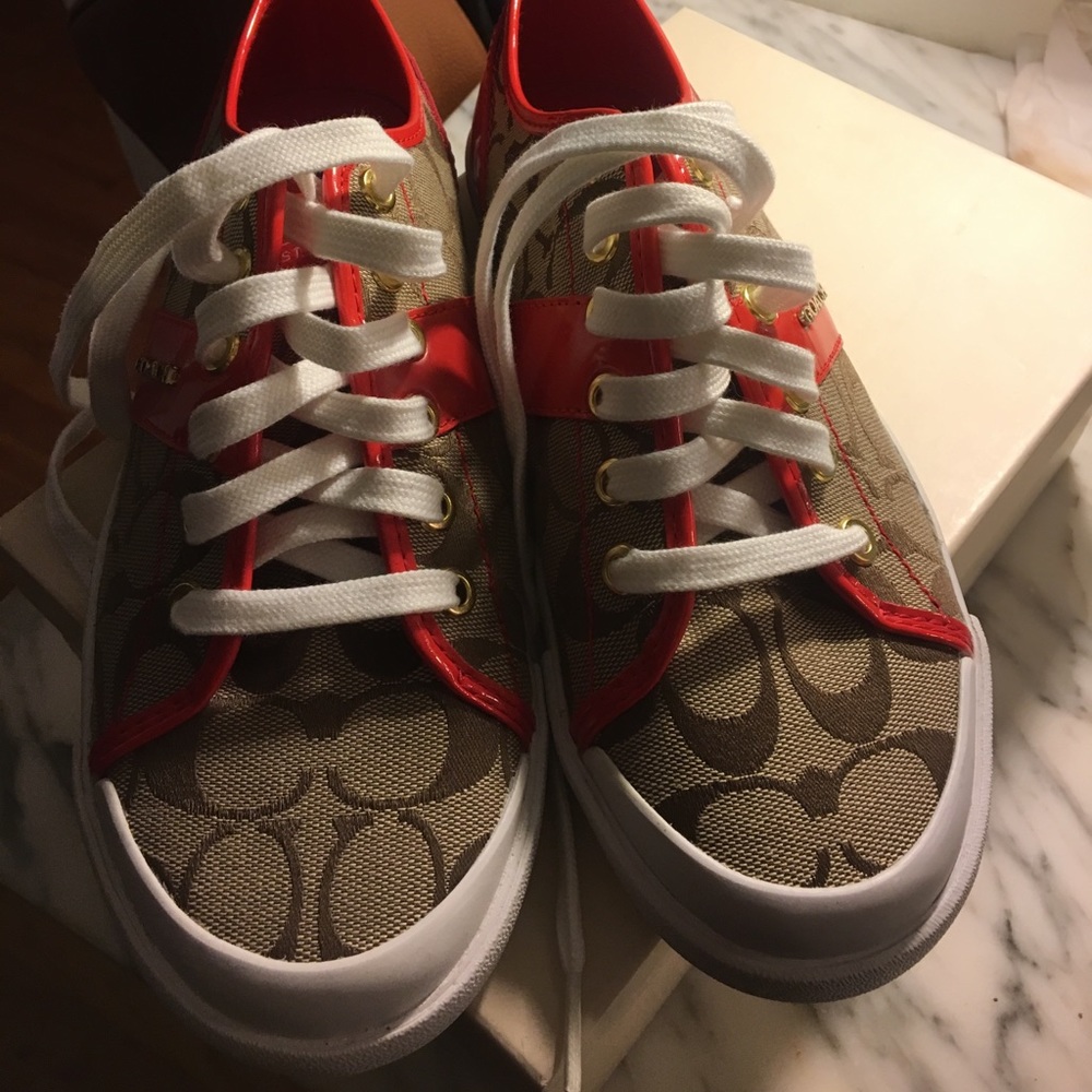 Authentic Red Fillmore Coach Sneakers