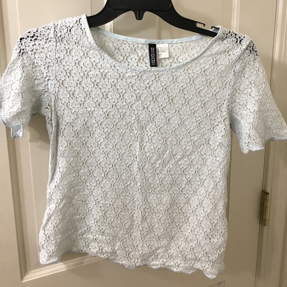 Pale blue top