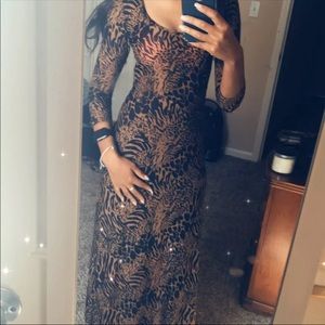 Long animal print dress