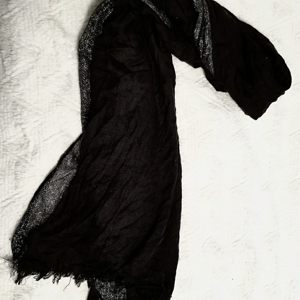 Black scarf with silver accent