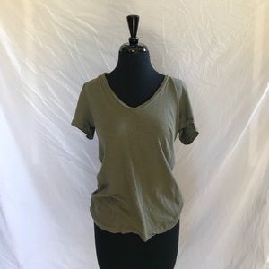 Army green j. Crew v-neck T-shirt
