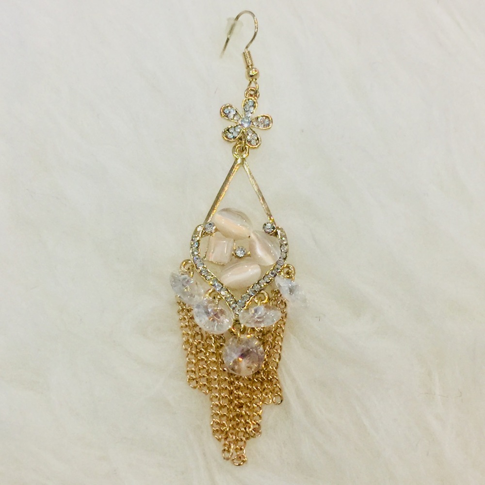 Blush & Gold Chandelier Earrings