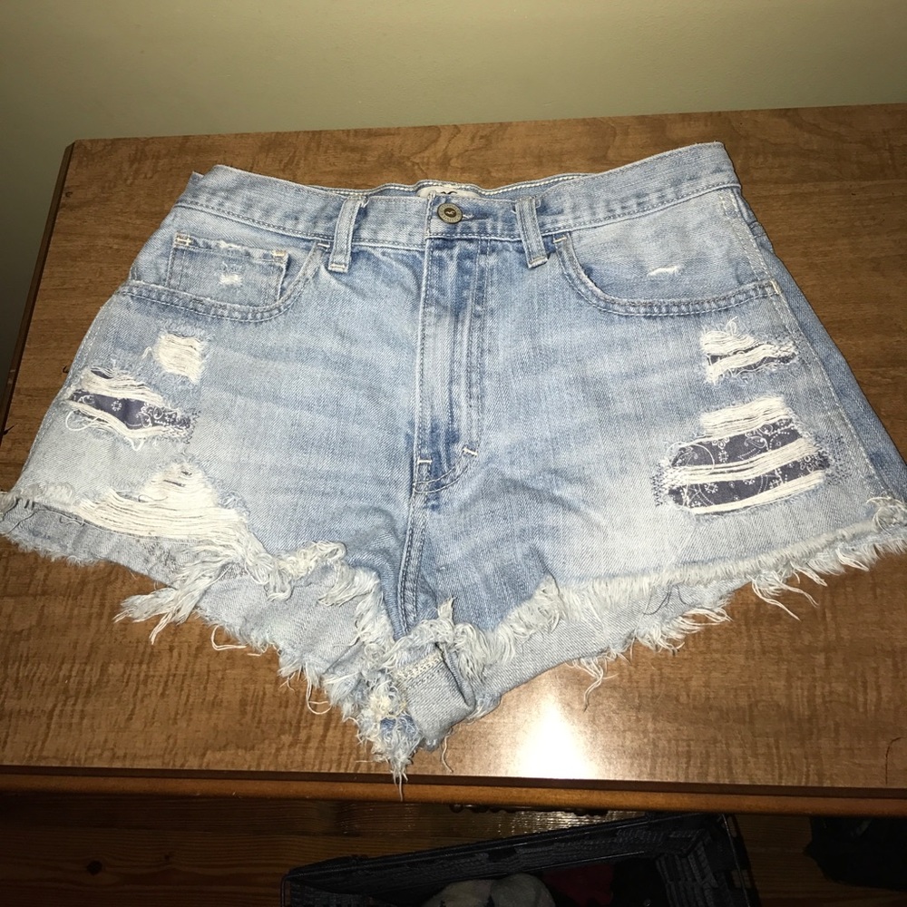 High waisted jean shorts