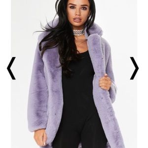 Purple faux fur coat