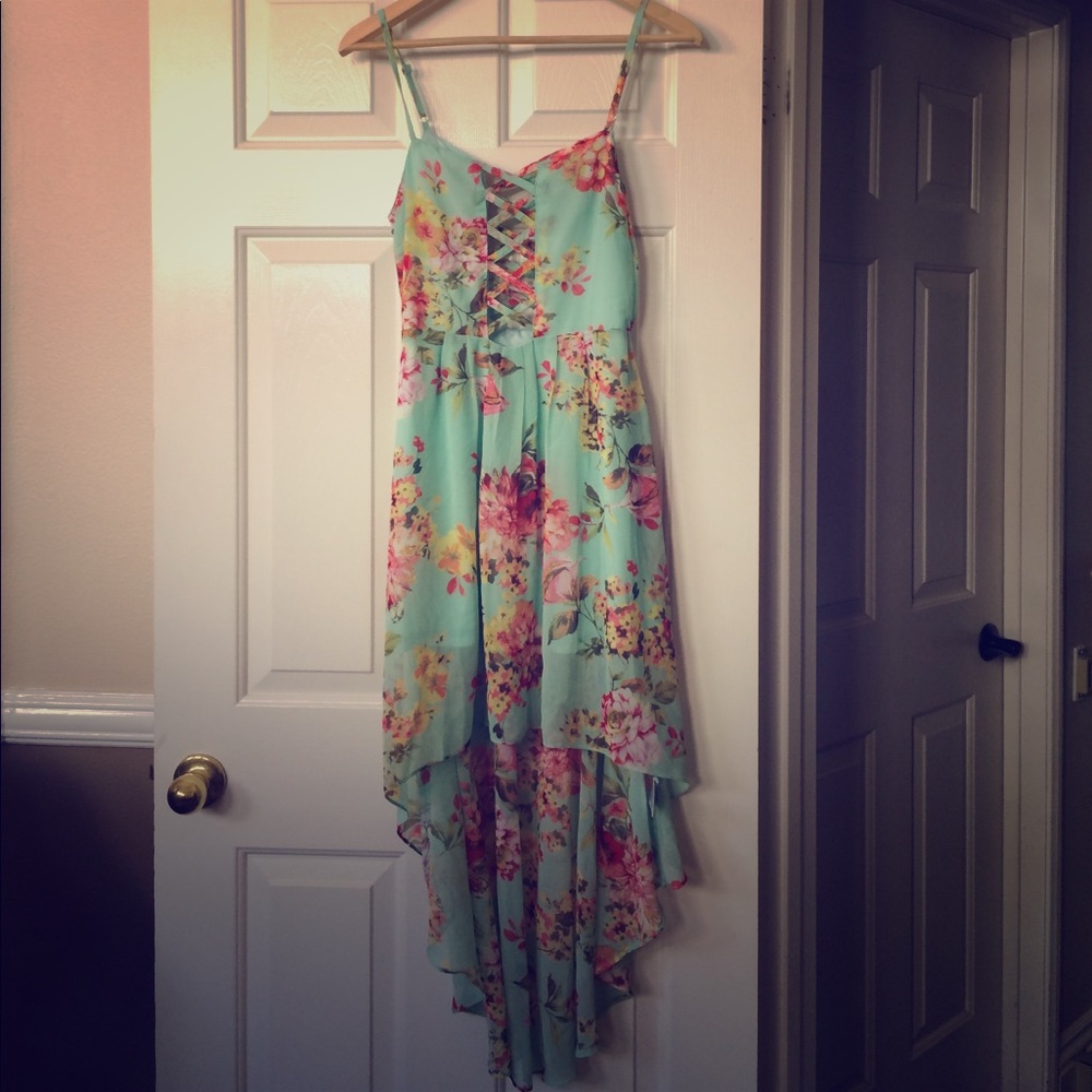 L’atiste Green Sheer Floral Multicolor Dress S