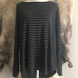 Joe Fresh Black White Stripes Stretch XL Tee