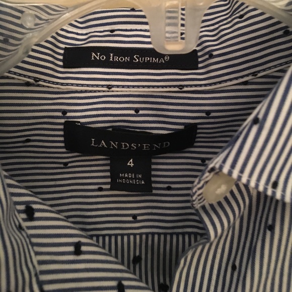 Lands end tailored 3/4 sleeve blouse - Picture 3 of 4