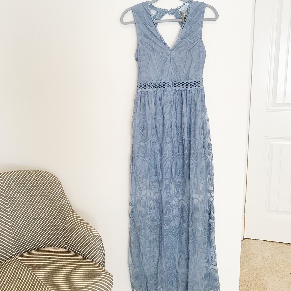 Blue lace dress
