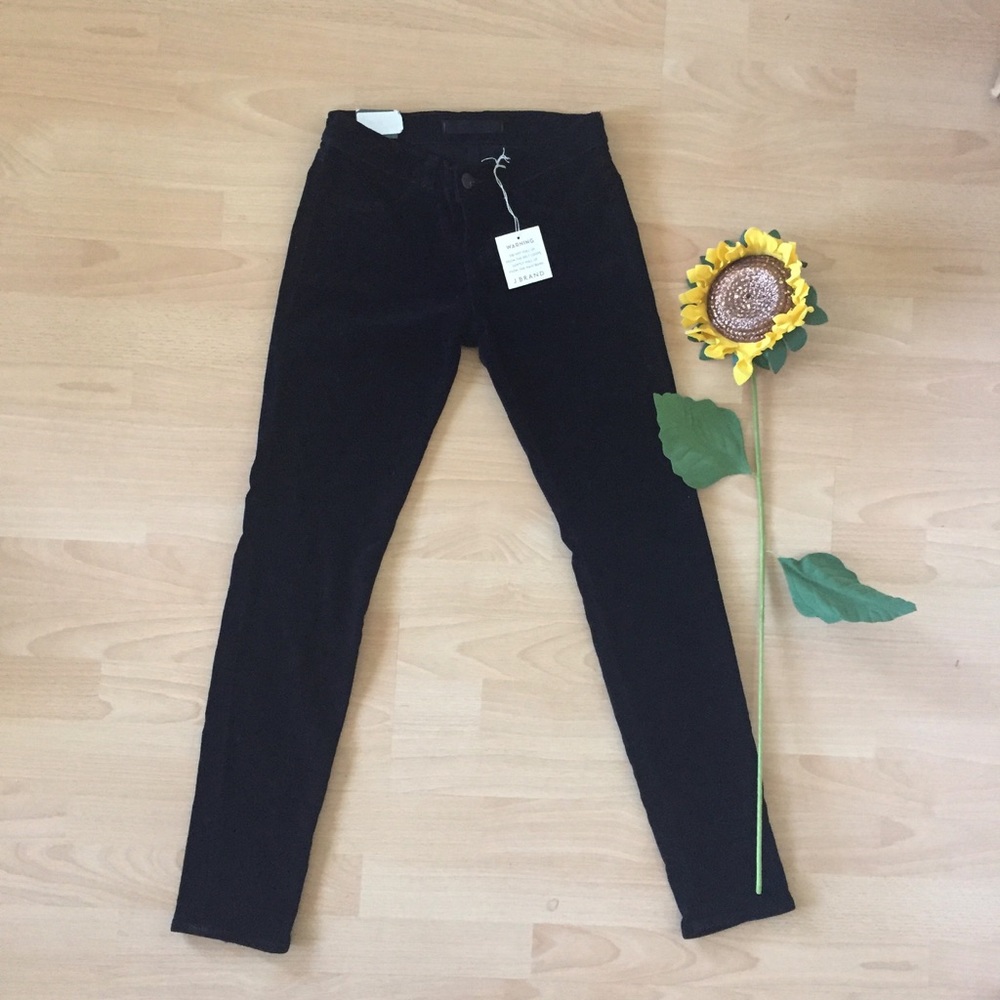 J Brand Black Velvet Super Skinny Jeans Size 24