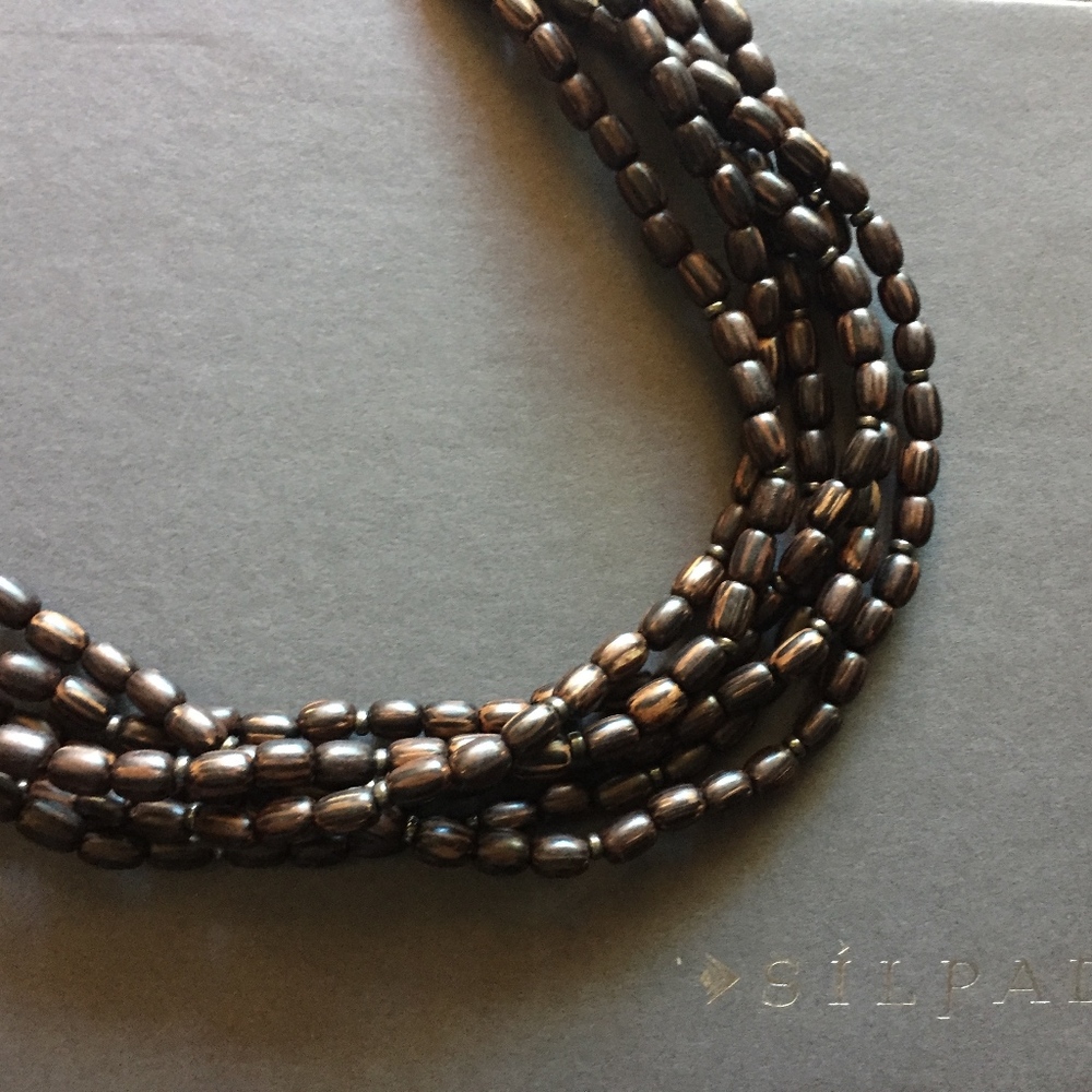 Silpada 6-strand palm Wood Necklace N1349