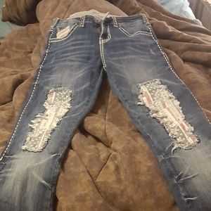 American Flag Cowgirl Tuff Jeans 28x35