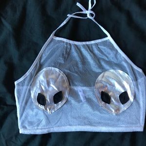 Cool sheer alien top for raves and festivals