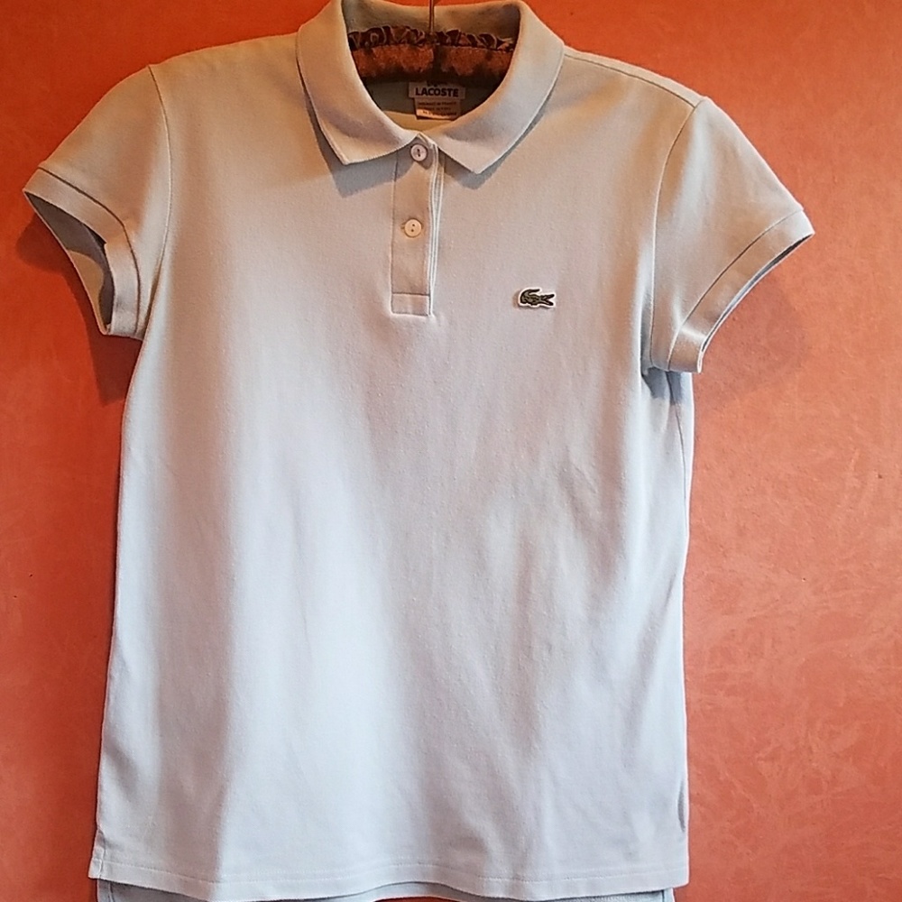 LACOSTE WOMEN'S LIGHT BLUE POLO ~ SMALL