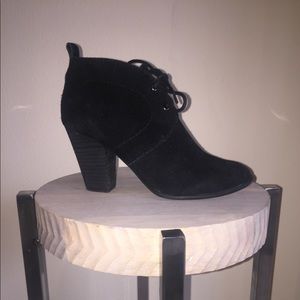 Black lace up booties