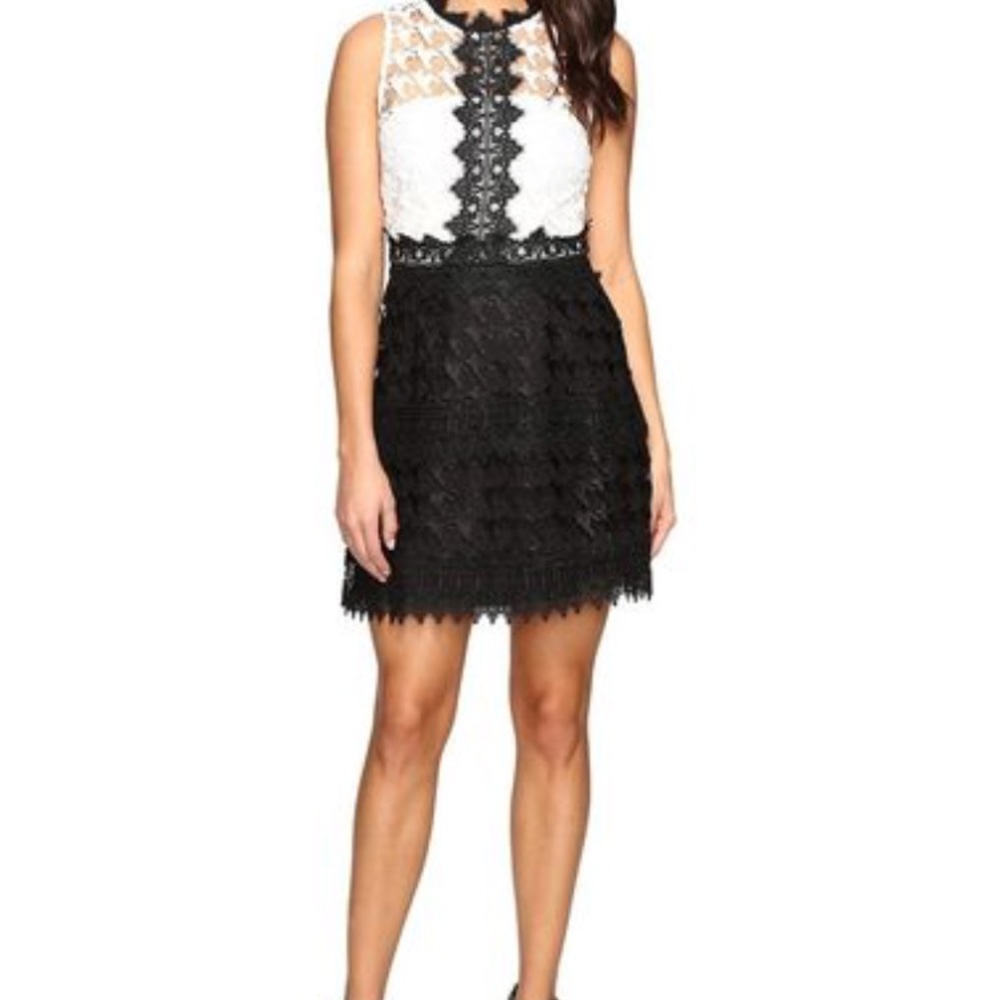 Adelyn Rae black and white lace dress