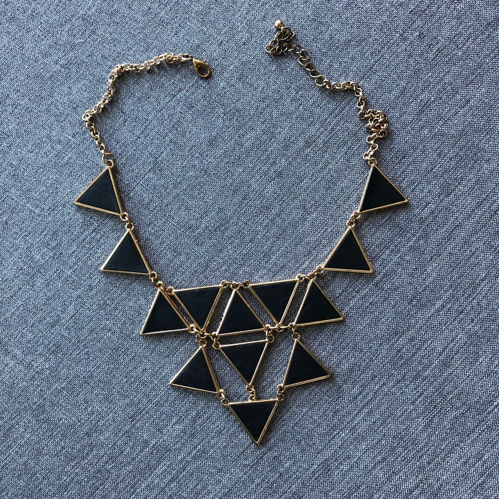 Black & Gold Triangle Necklace