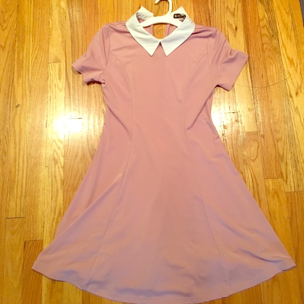 Pink Allegra K Collared Dress