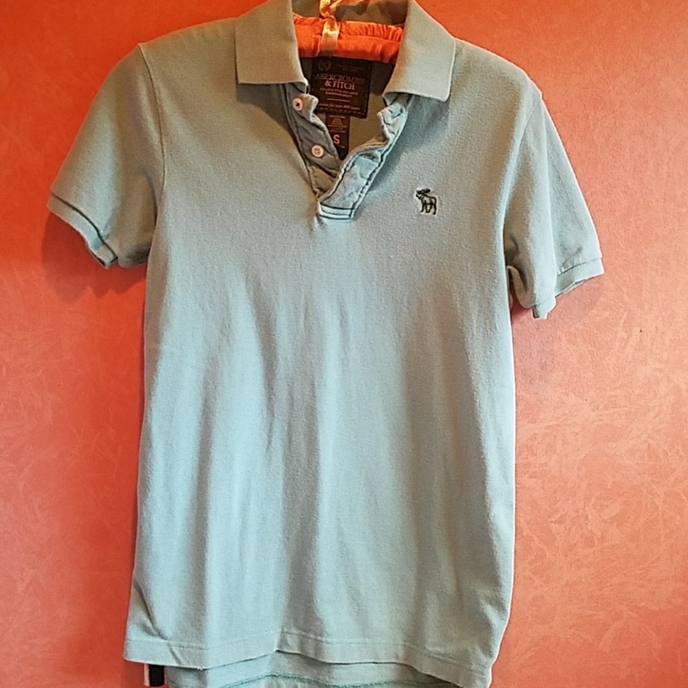 ABERCROMBIE & FITCH BOY'S SHIRT ~ LIGHT TEAL BLUE