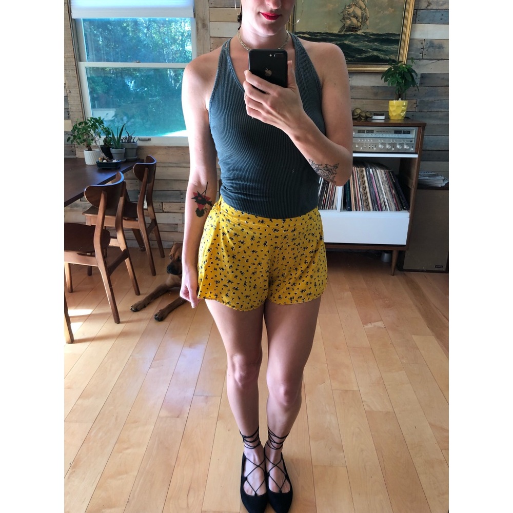 Forever 21 Yellow Floral Shorts