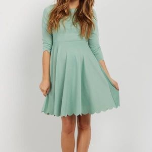 Pink Blush Scalloped Hem Maternity Dress