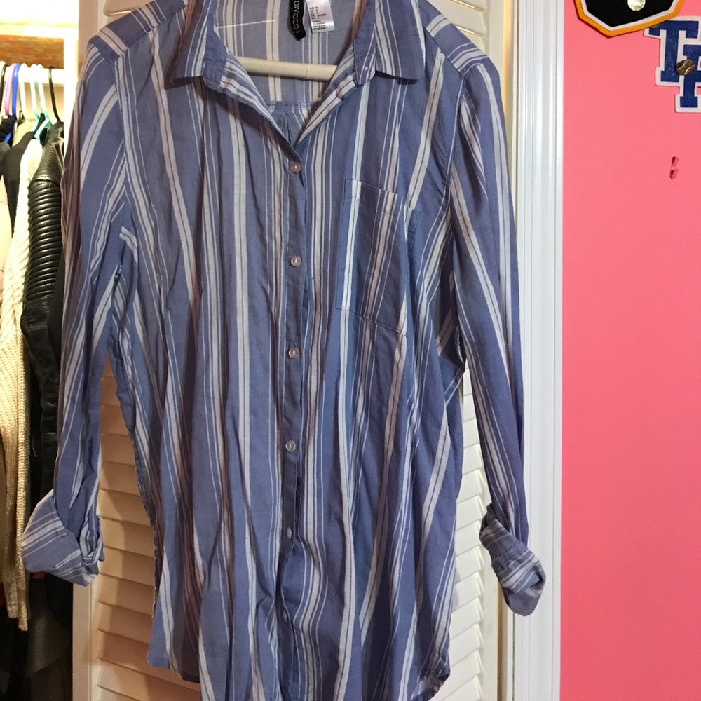 Blue White Striped Long sleeve
