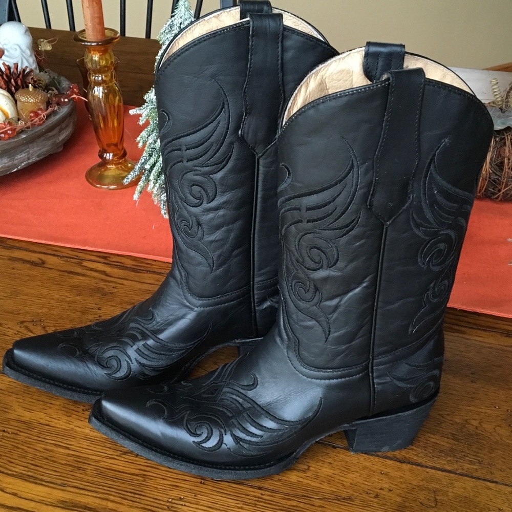 Women’s Circle G short top cowgirl boots black - Picture 3 of 7