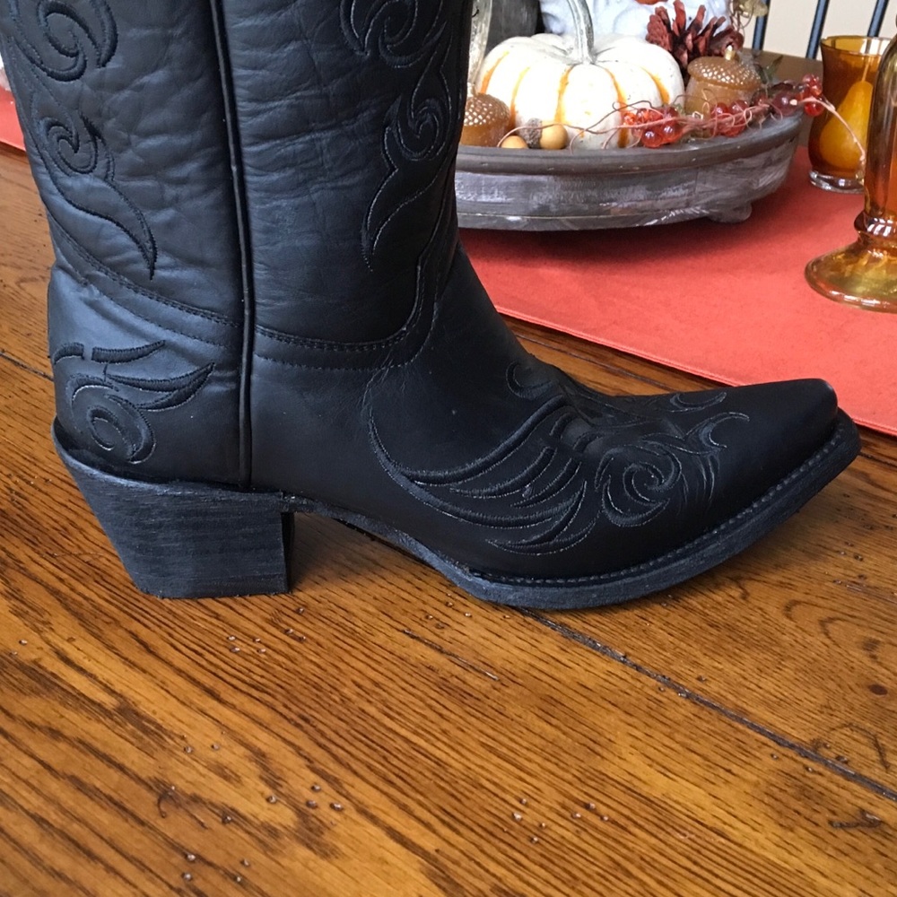 Women’s Circle G short top cowgirl boots black - Picture 5 of 7