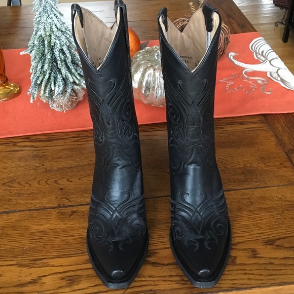 Women’s Circle G short top cowgirl boots black - Picture 2 of 7