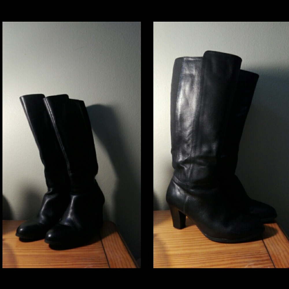 Boots leather black Clarks from England