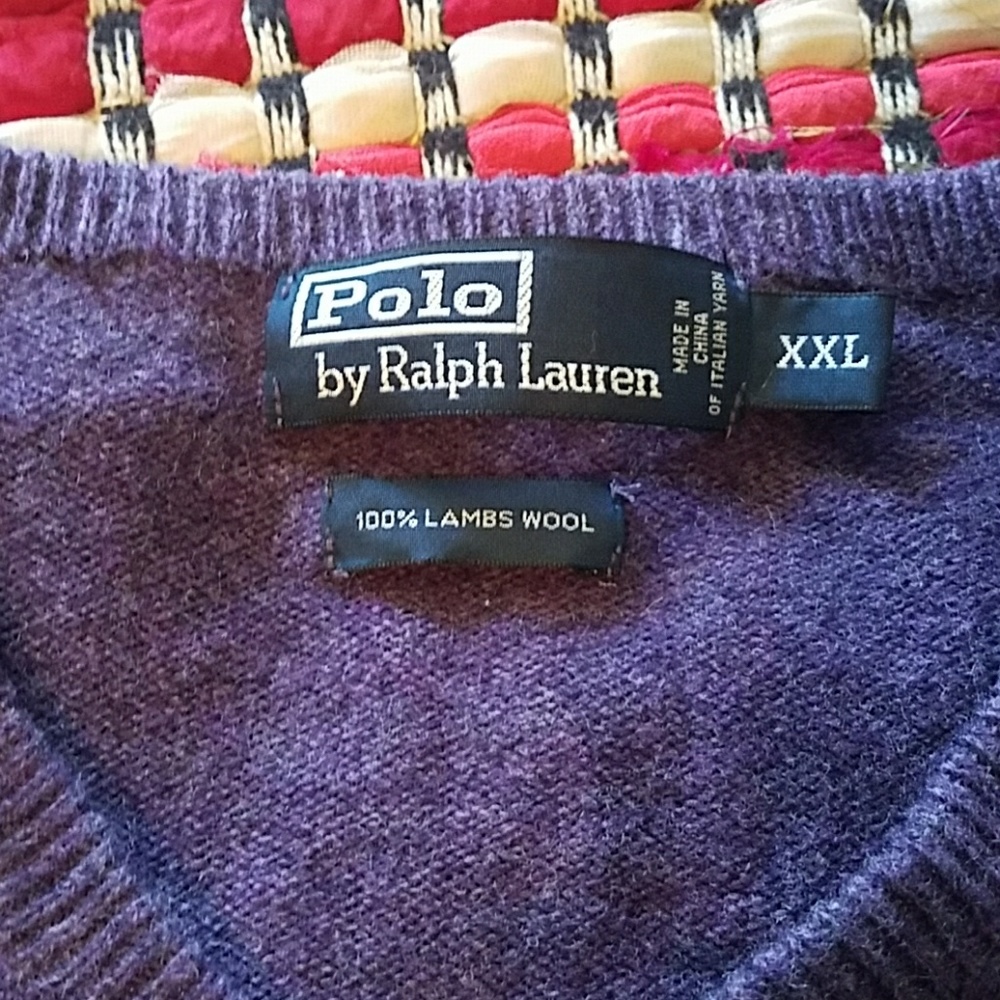 Mens purple wool sweater by RALPH LAUREN SIZE XXL