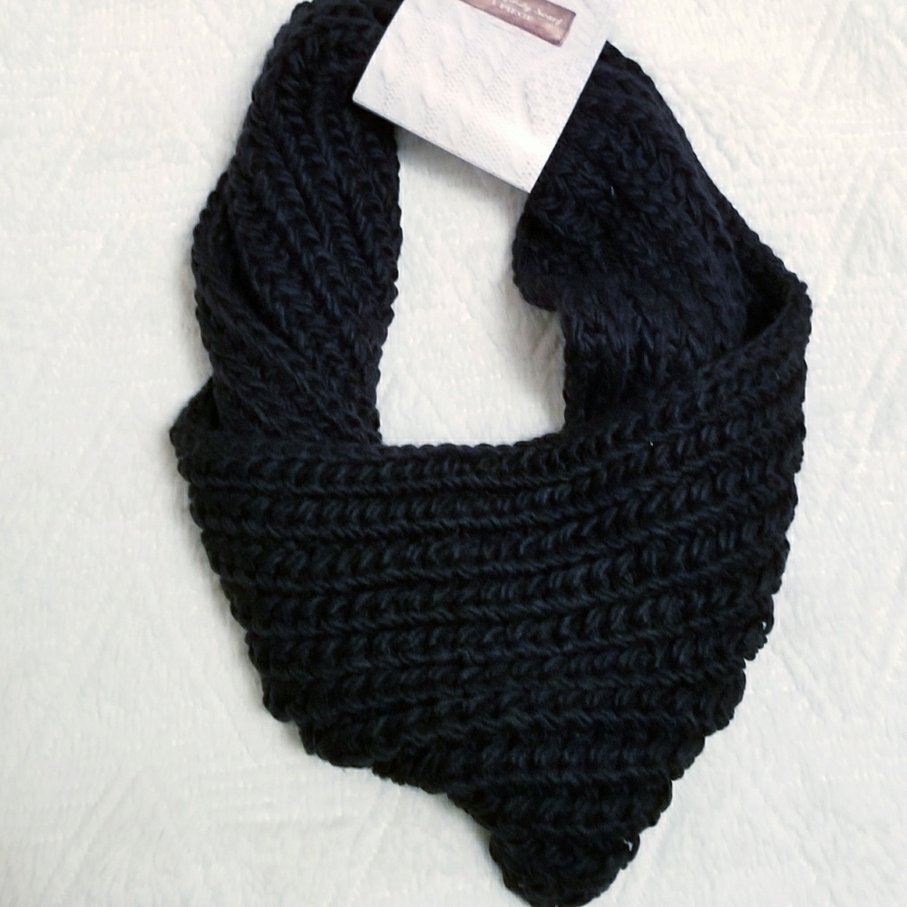 Black knit infinity scarf
