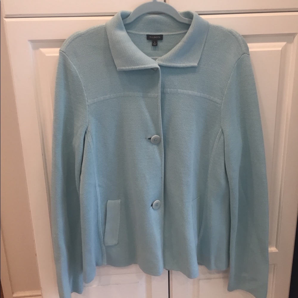 talbots turquoise cardigan