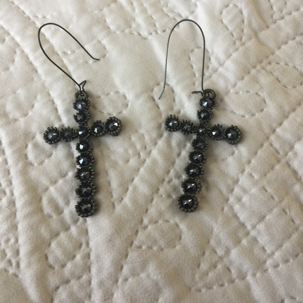 Pink Panache Cross Earrings